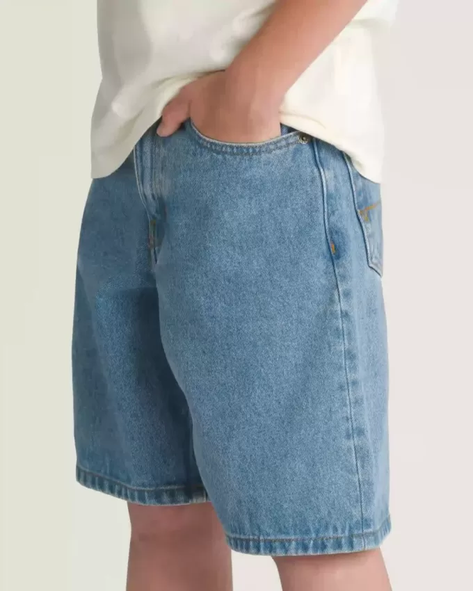 Barn Check-5 Baggy jeansshorts