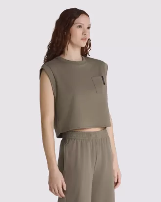 Bryn ärmlös topp