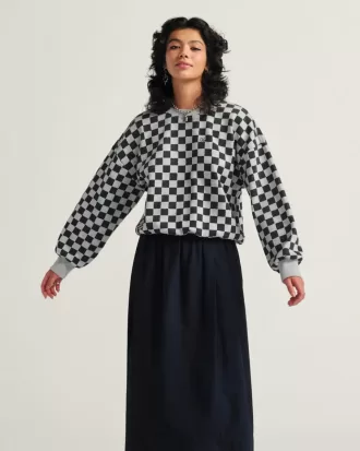 Checkerboard Retro Crew Sweatshirt