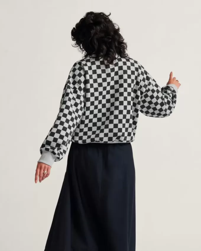 Checkerboard Retro Crew Sweatshirt