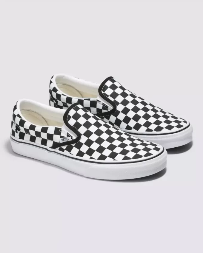 Customs Classic Slip-On Checkerboard Wide Shoe Customs Classic Slip-On Checkerboard Wide Shoe