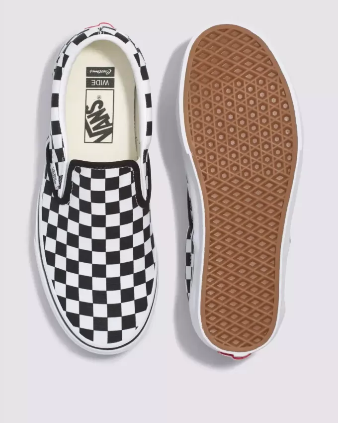 Customs Classic Slip-On Checkerboard Wide Shoe Customs Classic Slip-On Checkerboard Wide Shoe