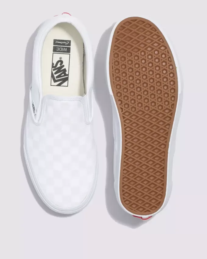 Customs Classic Slip-On Checkerboard Wide Shoe Customs Classic Slip-On Checkerboard Wide Shoe