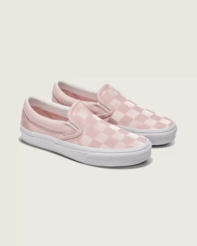 Klassisk Slip-On Checkerboard Satin Sko