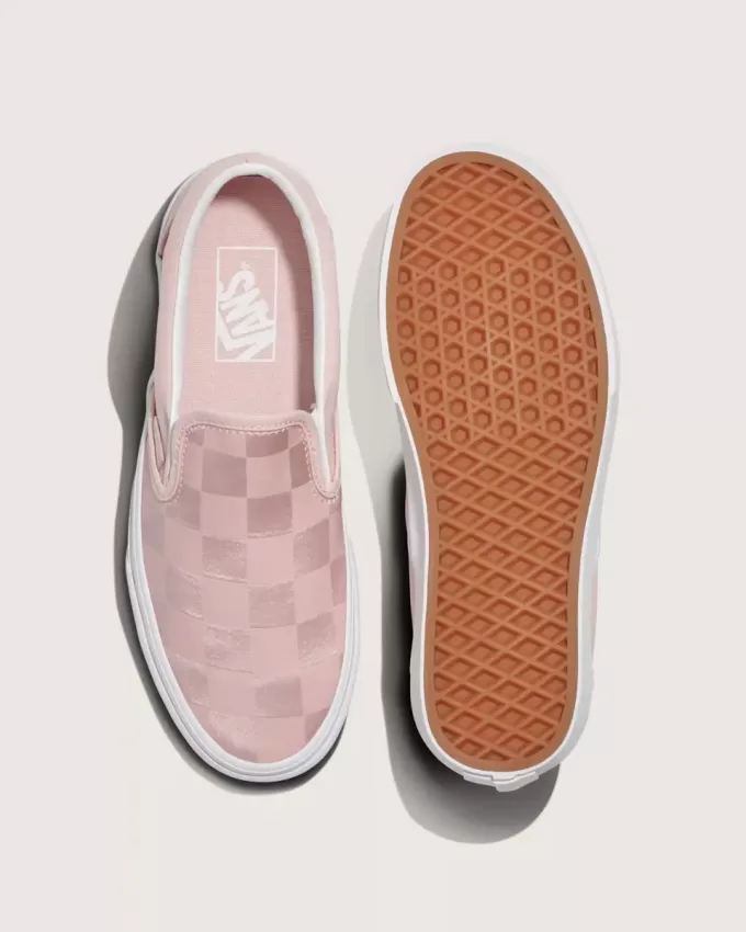 Klassisk Slip-On Checkerboard Satin Sko