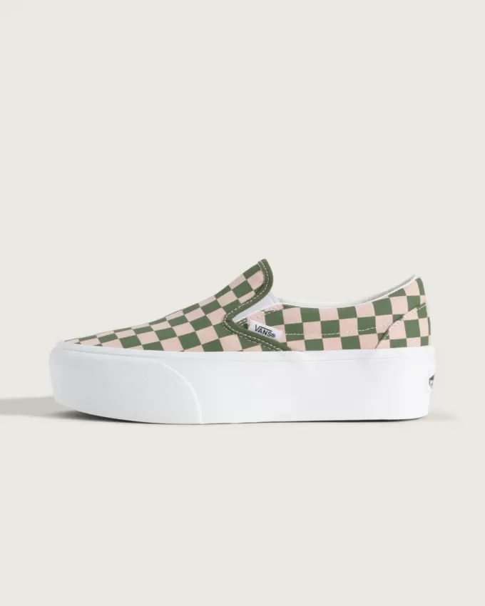 Klassisk Slip-On Platform Checkerboard Sko Klassisk Slip-On Platform Checkerboard Sko