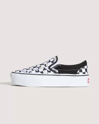 Klassisk Slip-On Platform Checkerboard Sko