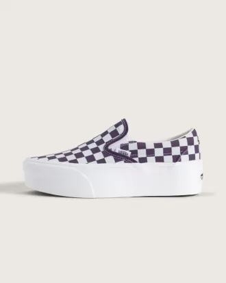 Klassisk Slip-On Platform Checkerboard Sko