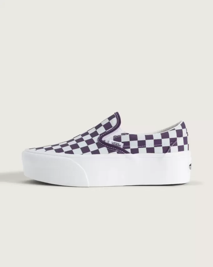 Klassisk Slip-On Platform Checkerboard Sko Klassisk Slip-On Platform Checkerboard Sko