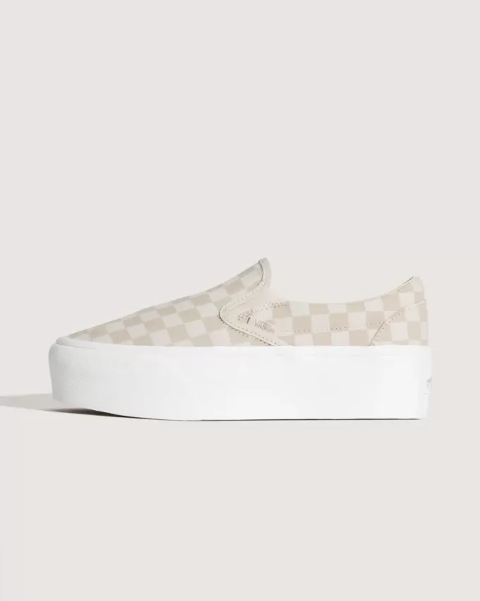 Klassisk Slip-On Platform Checkerboard Sko