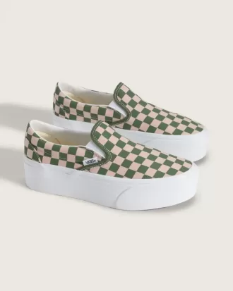 Klassisk Slip-On Platform Checkerboard Sko