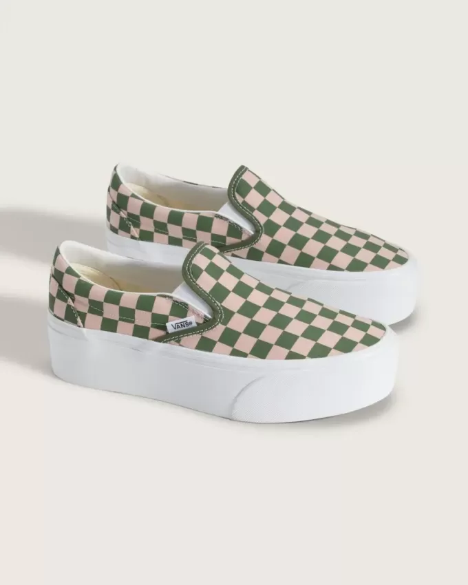 Klassisk Slip-On Platform Checkerboard Sko Klassisk Slip-On Platform Checkerboard Sko