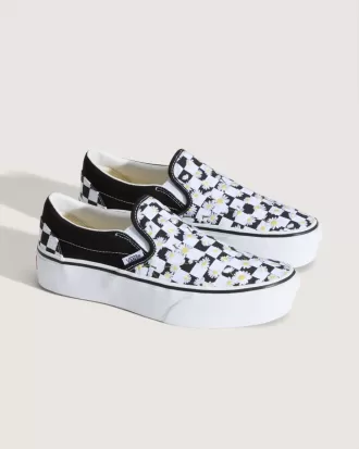 Klassisk Slip-On Platform Checkerboard Sko