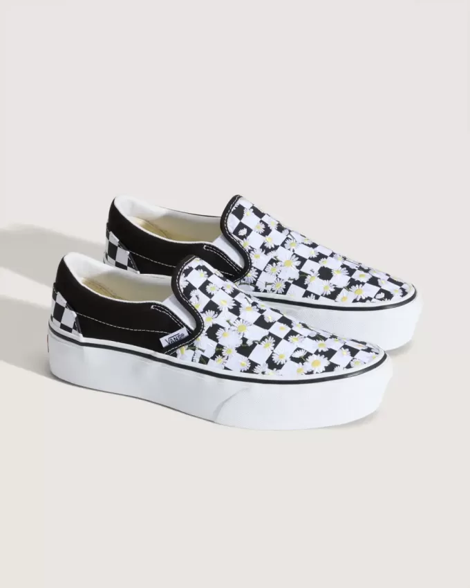 Klassisk Slip-On Platform Checkerboard Sko Klassisk Slip-On Platform Checkerboard Sko