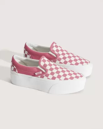 Klassisk Slip-On Platform Checkerboard Sko