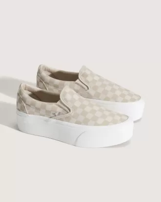 Klassisk Slip-On Platform Checkerboard Sko Klassisk Slip-On Platform Checkerboard Sko
