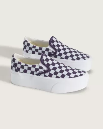 Klassisk Slip-On Platform Checkerboard Sko