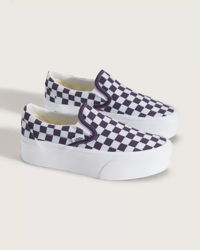 Klassisk Slip-On Platform Checkerboard Sko Klassisk Slip-On Platform Checkerboard Sko