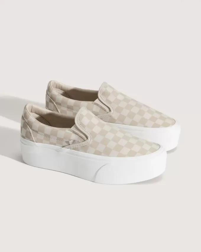 Klassisk Slip-On Platform Checkerboard Sko