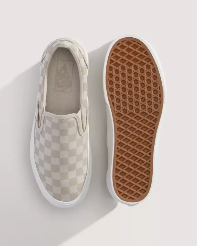 Klassisk Slip-On Platform Checkerboard Sko