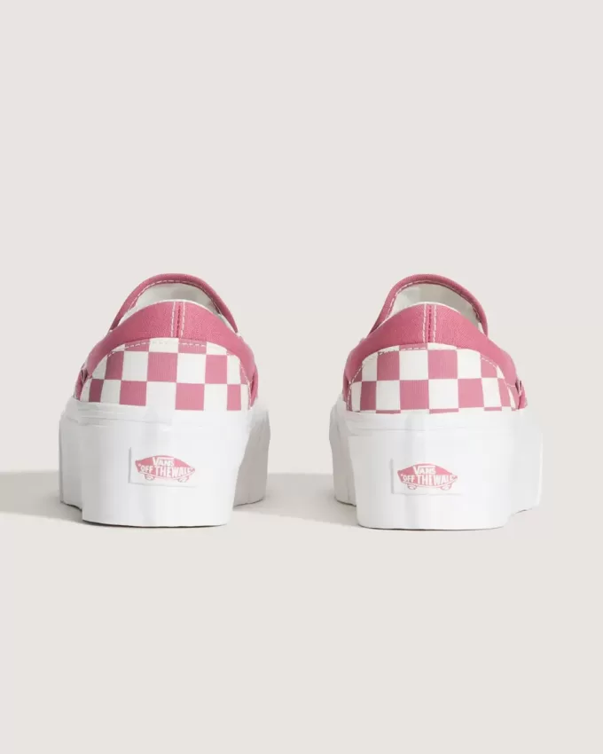 Klassisk Slip-On Platform Checkerboard Sko Klassisk Slip-On Platform Checkerboard Sko