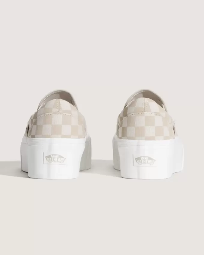 Klassisk Slip-On Platform Checkerboard Sko