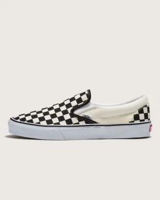 Klassisk slip-on schackbräde bred sko