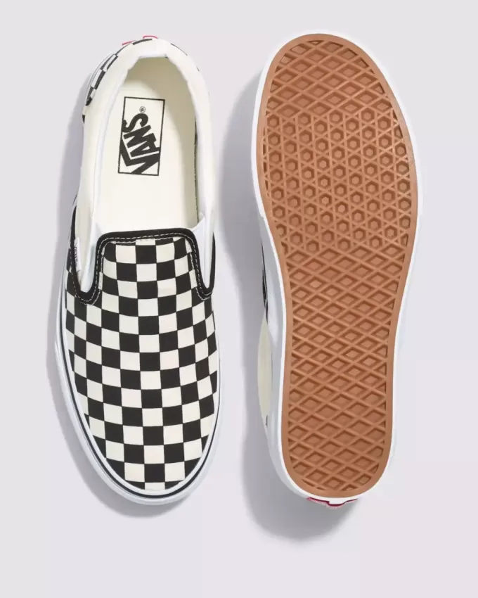 Klassisk slip-on schackbräde bred sko Klassisk slip-on schackbräde bred sko