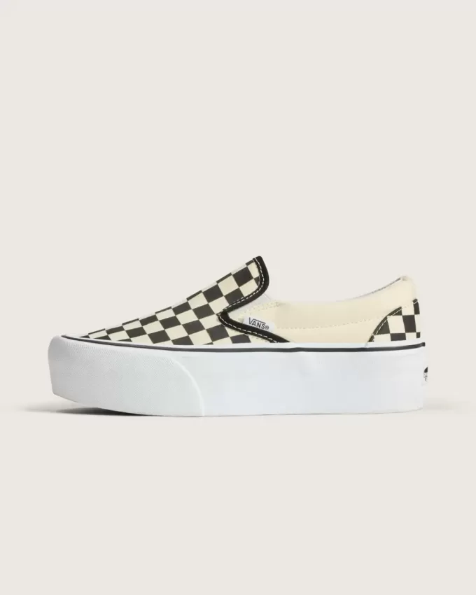 Klassisk Slip-On schackbräde plattformssko Klassisk Slip-On schackbräde plattformssko
