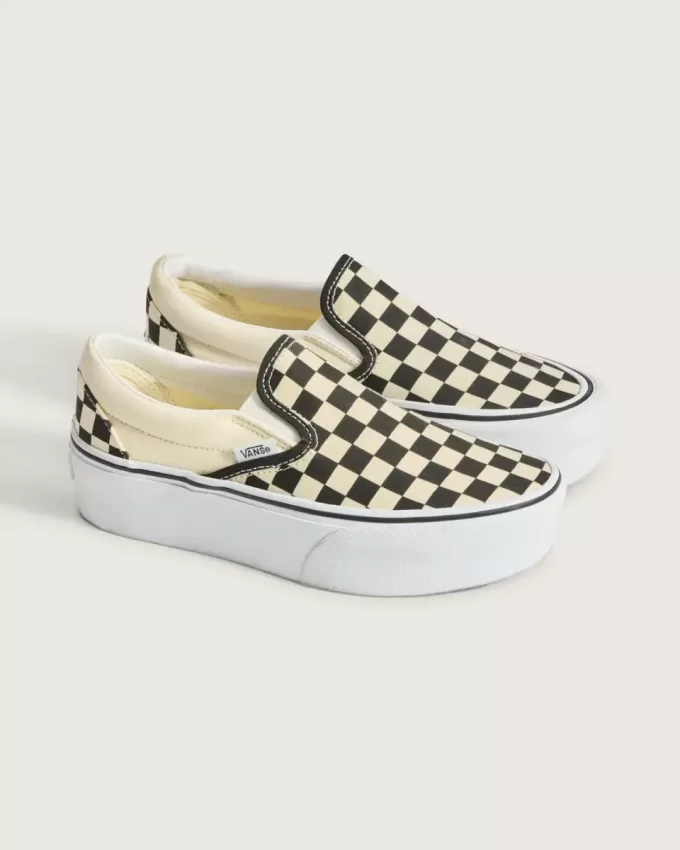 Klassisk Slip-On schackbräde plattformssko Klassisk Slip-On schackbräde plattformssko