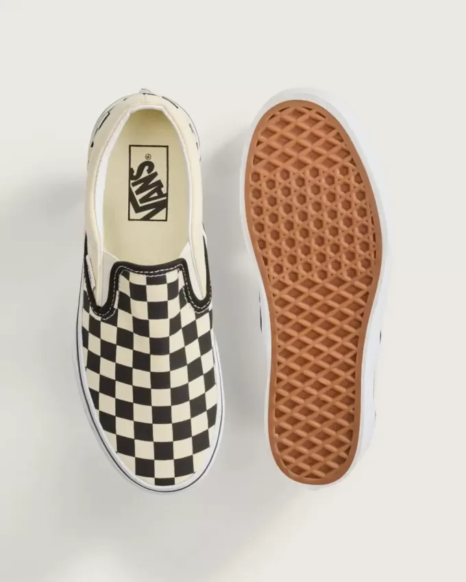 Klassisk Slip-On schackbräde plattformssko Klassisk Slip-On schackbräde plattformssko