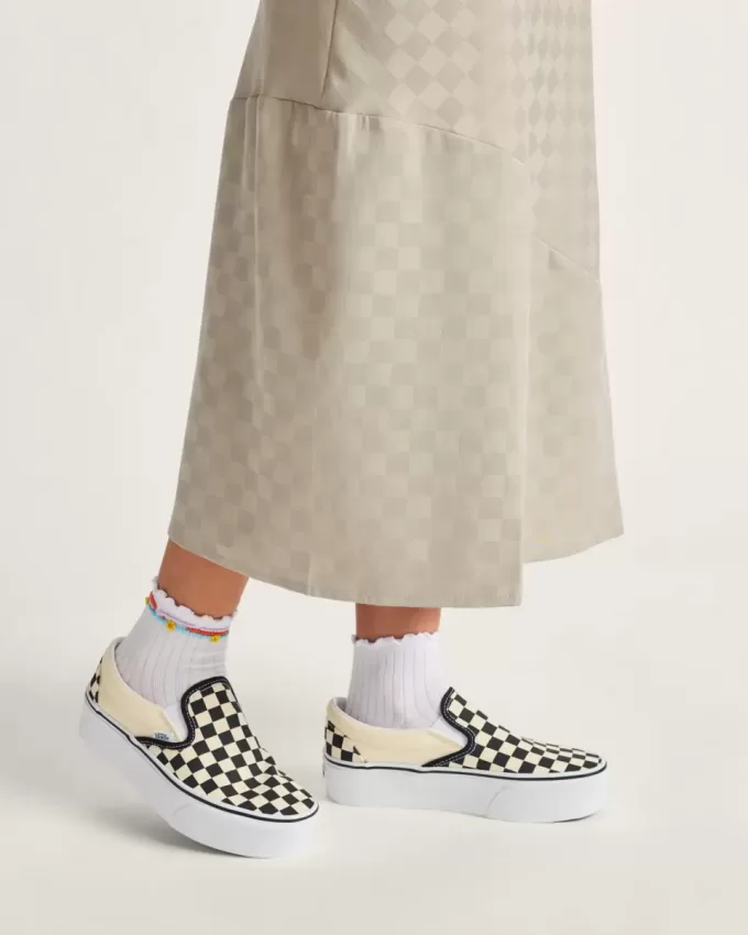 Klassisk Slip-On schackbräde plattformssko Klassisk Slip-On schackbräde plattformssko