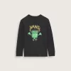 Little Kids Frankenwaffle Halloween långärmad T-shirt Little Kids Frankenwaffle Halloween långärmad T-shirt