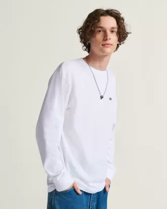 Långärmad T-shirt med logotyp på vänster bröst