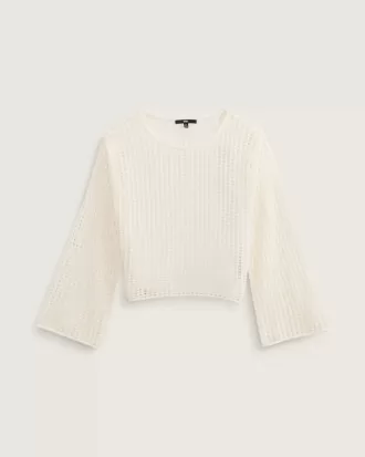 Mila Open Knit Crop Crew Tröja
