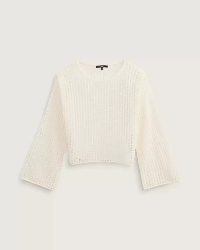 Mila Open Knit Crop Crew Tröja Mila Open Knit Crop Crew Tröja