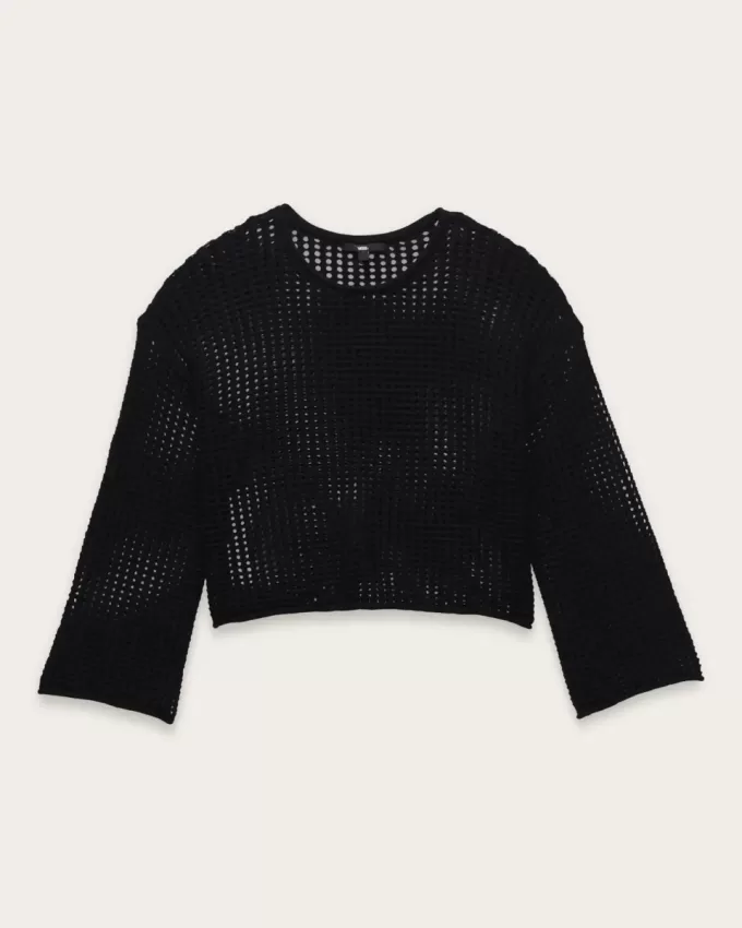 Mila Open Knit Crop Crew Tröja Mila Open Knit Crop Crew Tröja