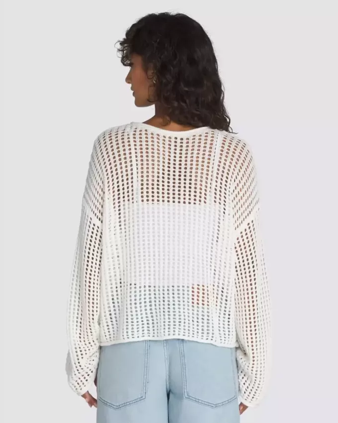 Mila Open Knit Crop Crew Tröja Mila Open Knit Crop Crew Tröja
