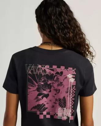 Negativ T-shirt med blommor