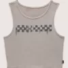 Schackbräde monterad Crop Linne Schackbräde monterad Crop Linne