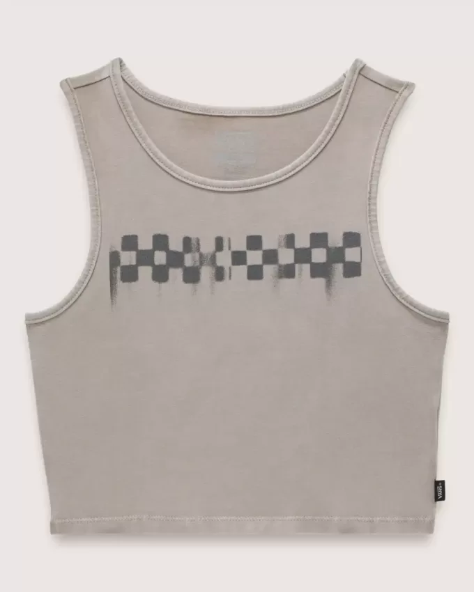 Schackbräde monterad Crop Linne Schackbräde monterad Crop Linne