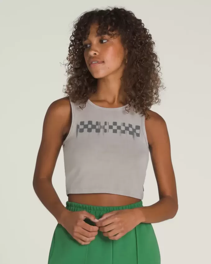 Schackbräde monterad Crop Linne Schackbräde monterad Crop Linne