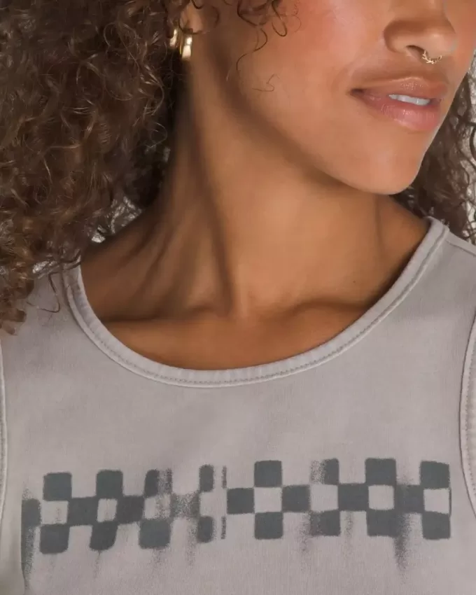 Schackbräde monterad Crop Linne Schackbräde monterad Crop Linne