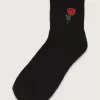 Single Rose Half Crew strumpor