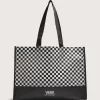 Återanvändbar tygväska i schackbräde